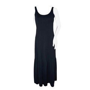 Tomas Maier x‎ Uniqlo Dress Womens Small Black Tiered Midi Neutral Minimalist